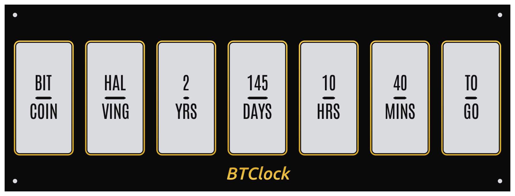 Halving countdown — time