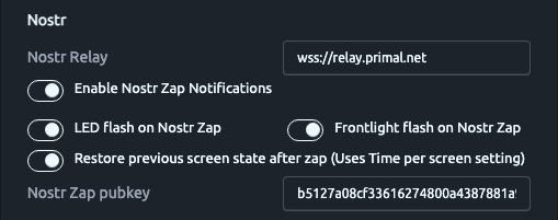 Settings → Nostr subsection
